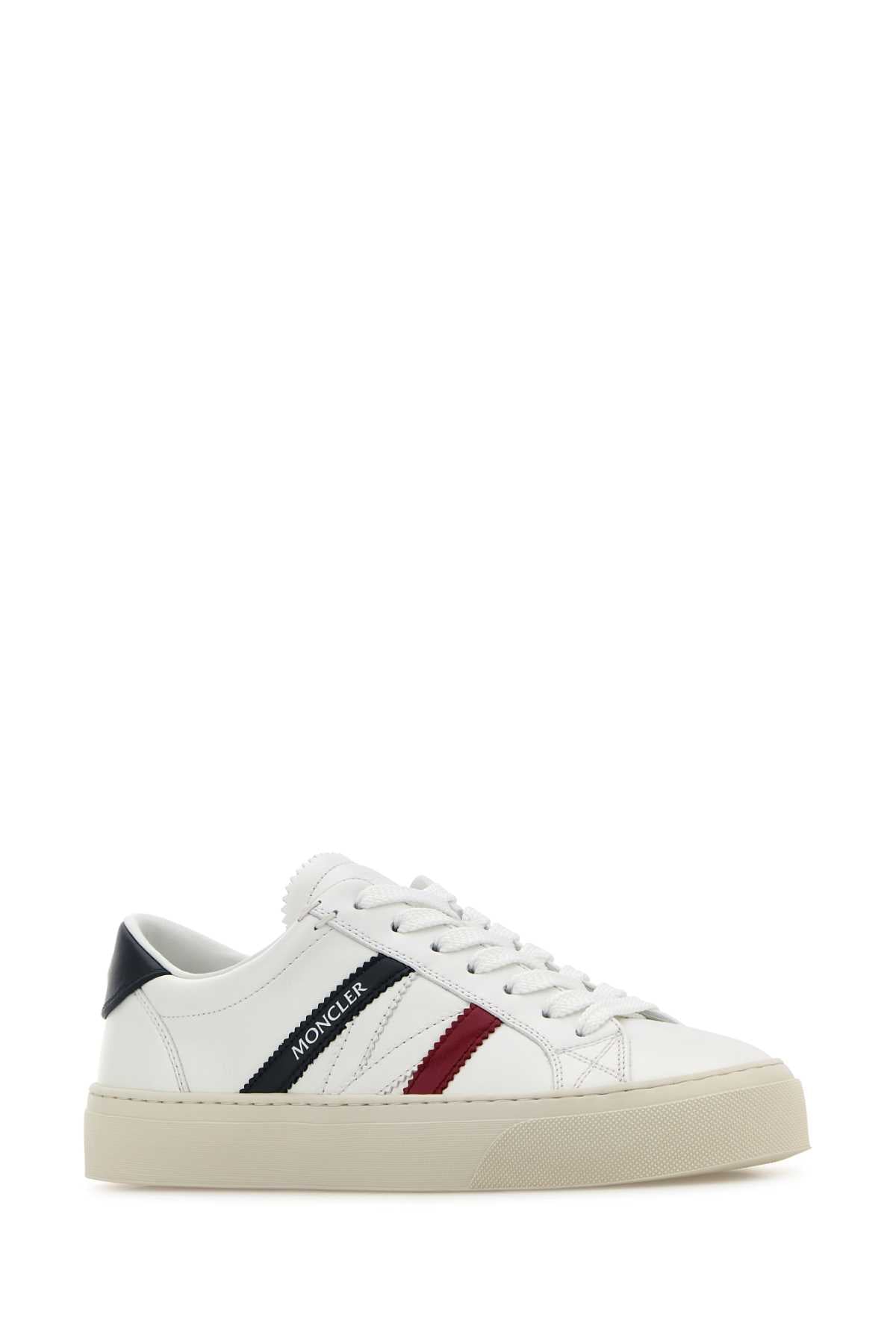 Moncler Moncler White Leather Monaco 2スニーカー - Image 5