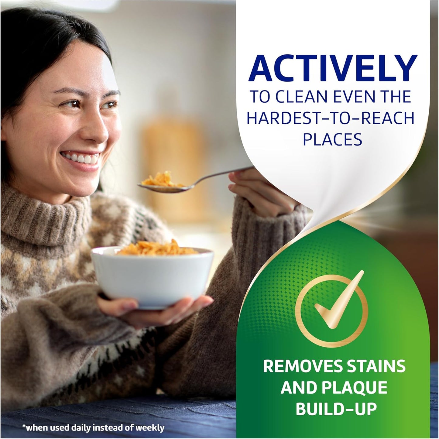 Polident Blanqueamiento nocturno antibacteriano, limpiador para aparatos dentales en tabletas, 60 unidades