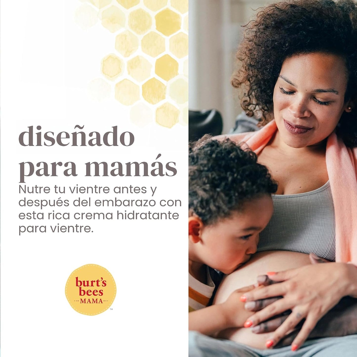Crema Burt's Bees Mama Belly para el cuidado de la piel, loción de embarazo con manteca de karité y vitamina E, 99% natural, 6.5 onzas