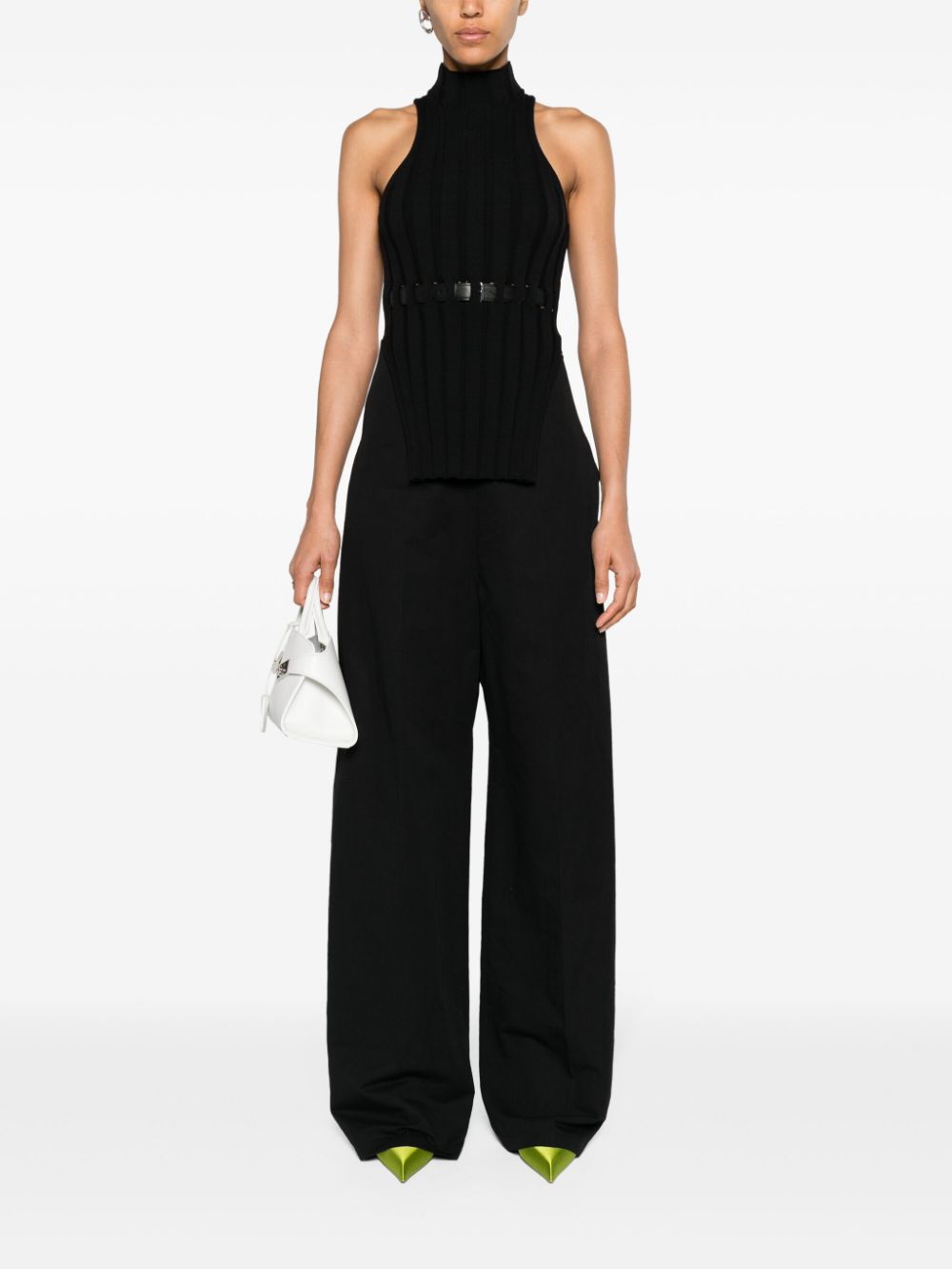 Sportmax SportMaxファッションリネンと綿のブレンドズボン - Image 5