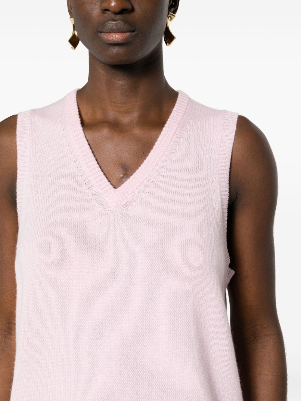 Sportmax SportMax Pre Vネックウールベスト - Image 5