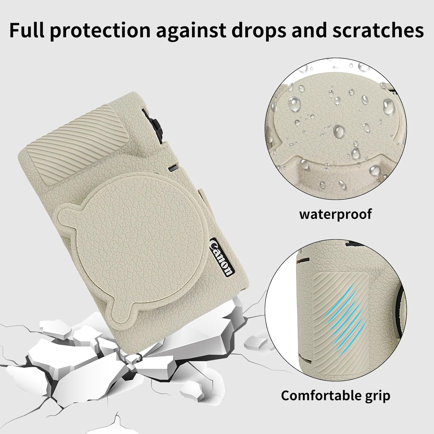 VOVMOEYA Camera Case for Canon PowerShot V1 Case, Silicone Case for Canon v1 Camera, 2 Ultra-thin Screen Protectors, Removable Lens Cap