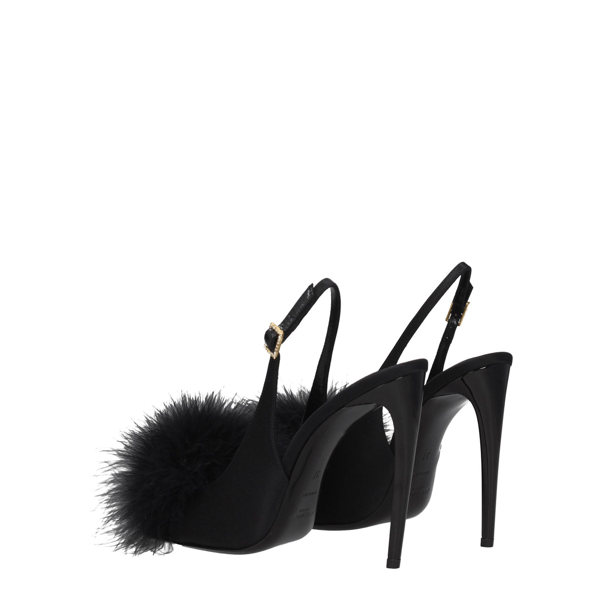 Saint セントローランサンダルの女性サテンブラック - Image 5