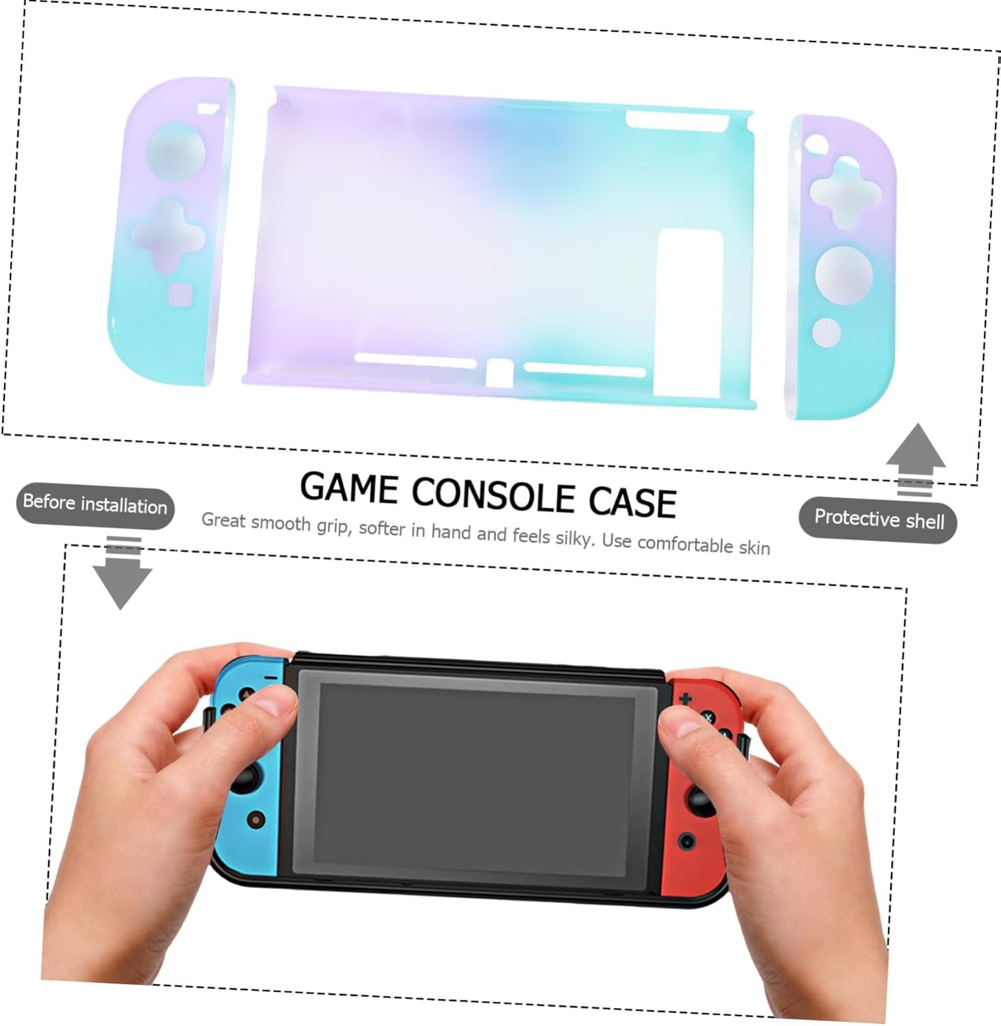 CHILDWEET ゲーム機用 減圧保護ケース グラデーション 軽量ハード製 取り外