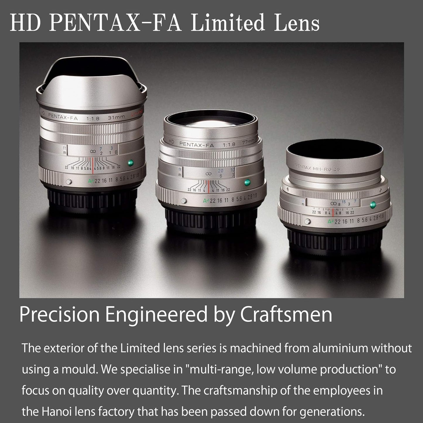 Pentax HD 77mmF1.8 Limited Silver Medium Telephoto Prime Lens with High Performance HD Coating Round Diaphragm (27890)