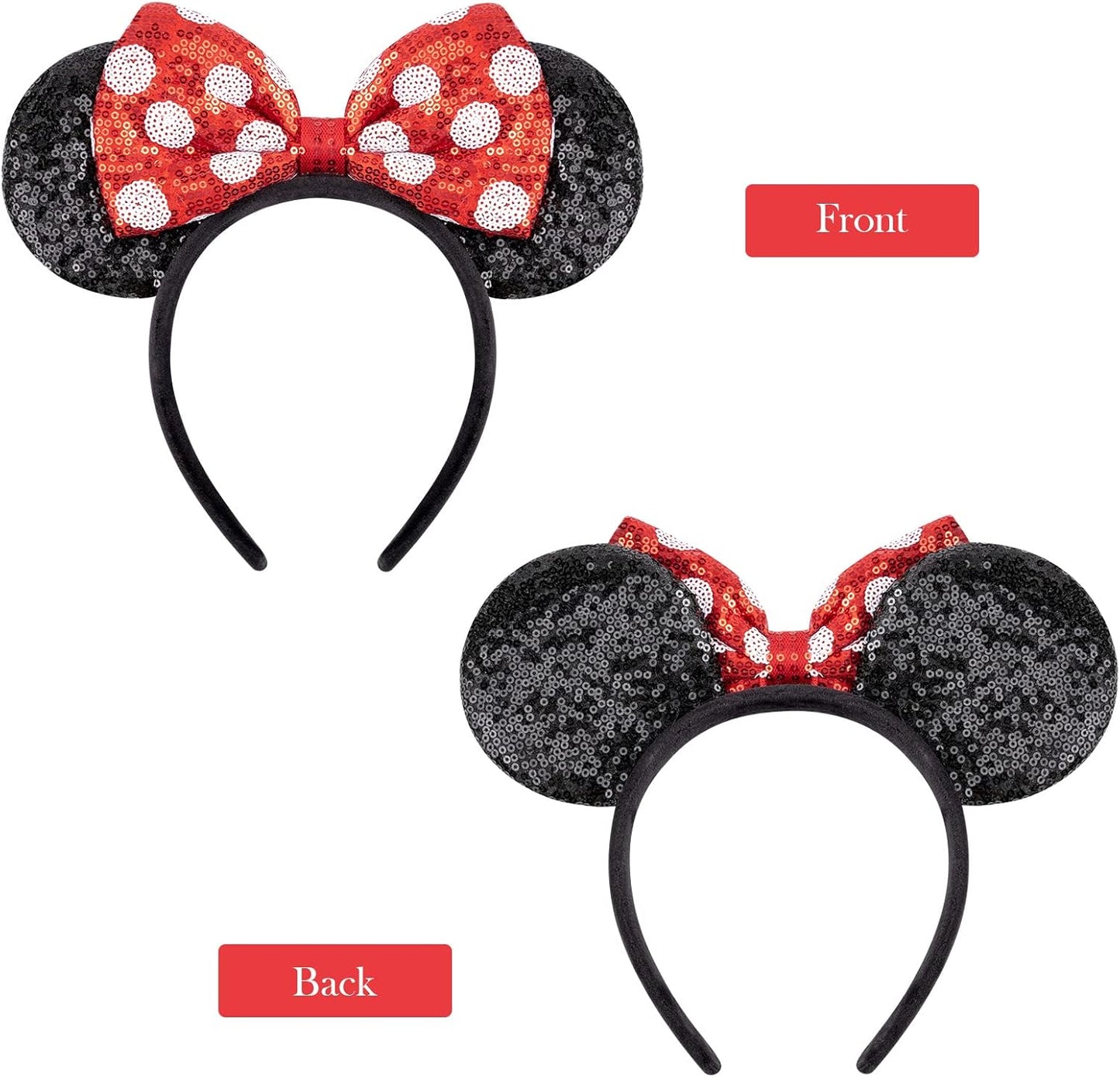 DRESHOW Mouse Ears Bow Headbands Sequins Party Decoration Cosplay Costume for Women