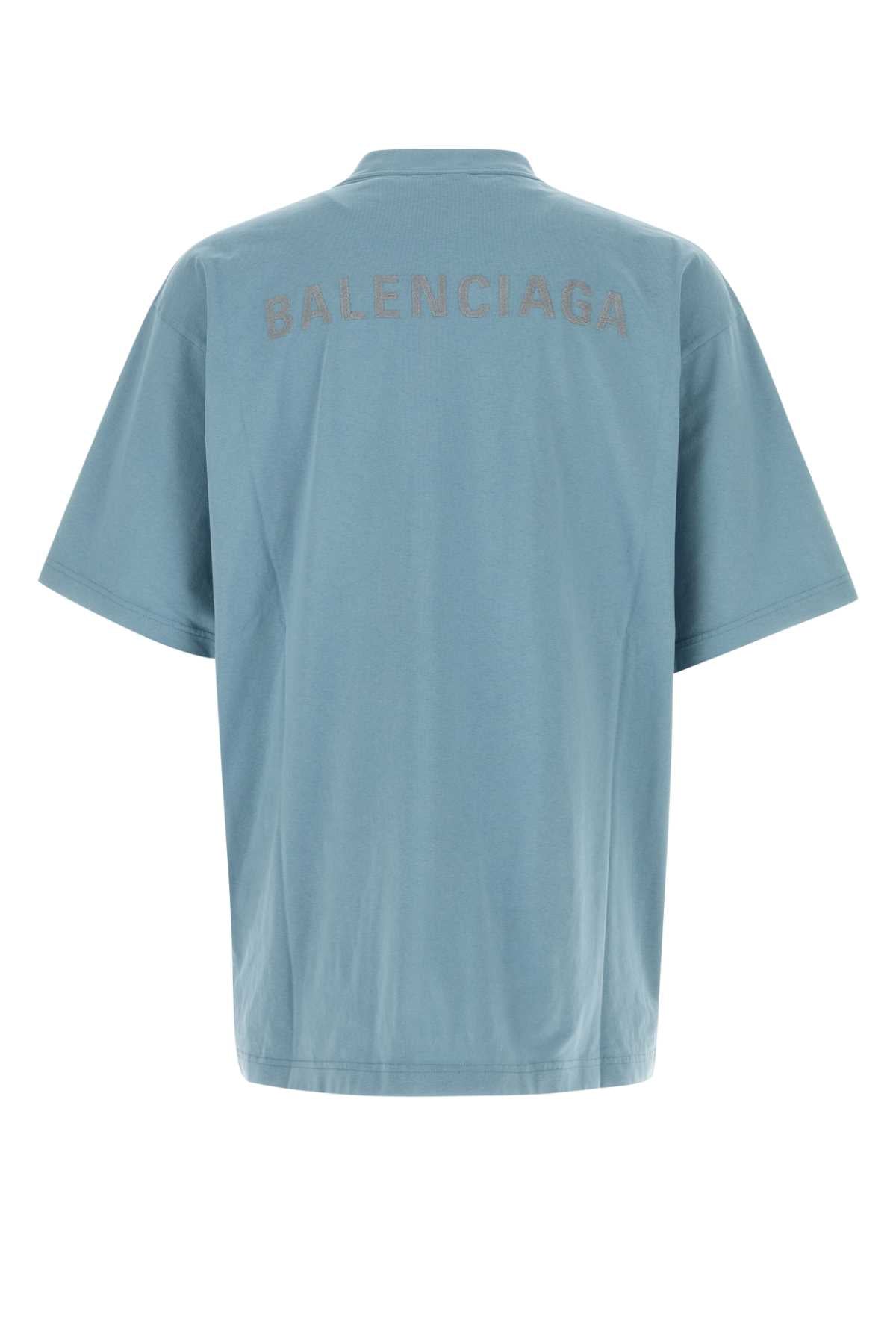 Balenciaga バレンシアガライトブルーコットンTシャツ - Image 5
