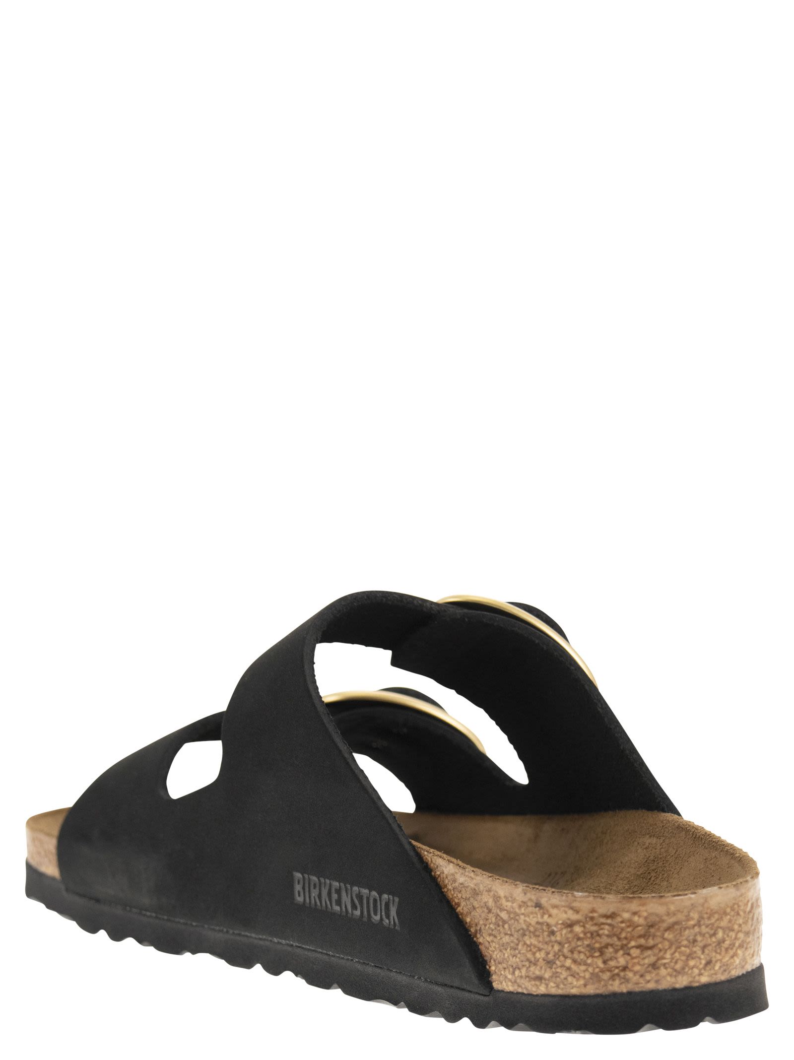 Birkenstock ビルケンシュトックアリゾナレザースリッパが大きなバックルを備えています - Image 5