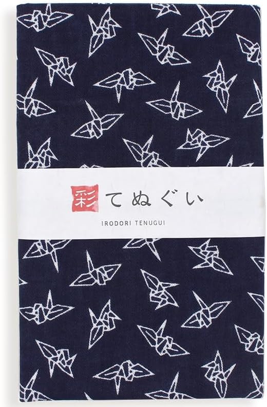 Irodori Komon (Small Crest) Tenugui Japanese Hand Towel, Japan A Set, With Anti-Fraying Treatment, Set of 3, 13.0 x 32.6 inches (33 x 88 m)