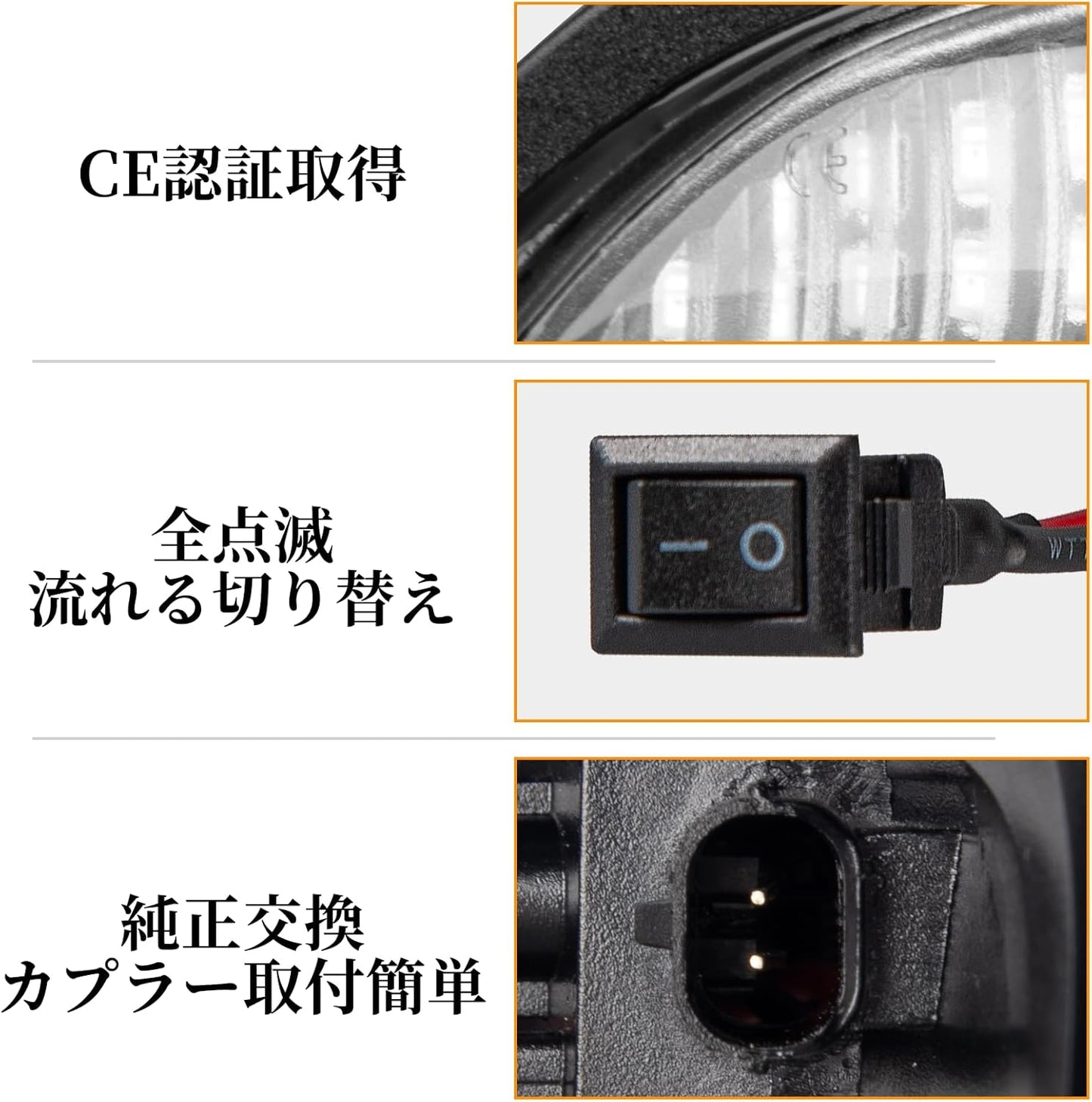 POPMOTORZ Toyota Sequential Aqua 10 Series, Corolla 160 Series, Camry Hybrid 50 Series, Porte 140 Series, Vitz 130 Series, Premio 260 Series, Side Mirror Turn Signal, Vehicle Inspection Prepared,