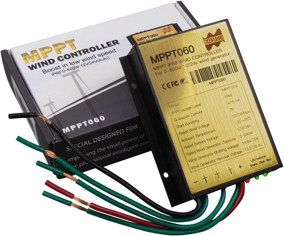 風力タービンジェネレーター + ウィンドコントローラー 400W エコノミー風車 風力ソーラーハイブリッドシステム用 2m/s 低スターアップ風速AC 12ボルトまたは24ボルト 5枚羽根 (400ワット 24ボルト)