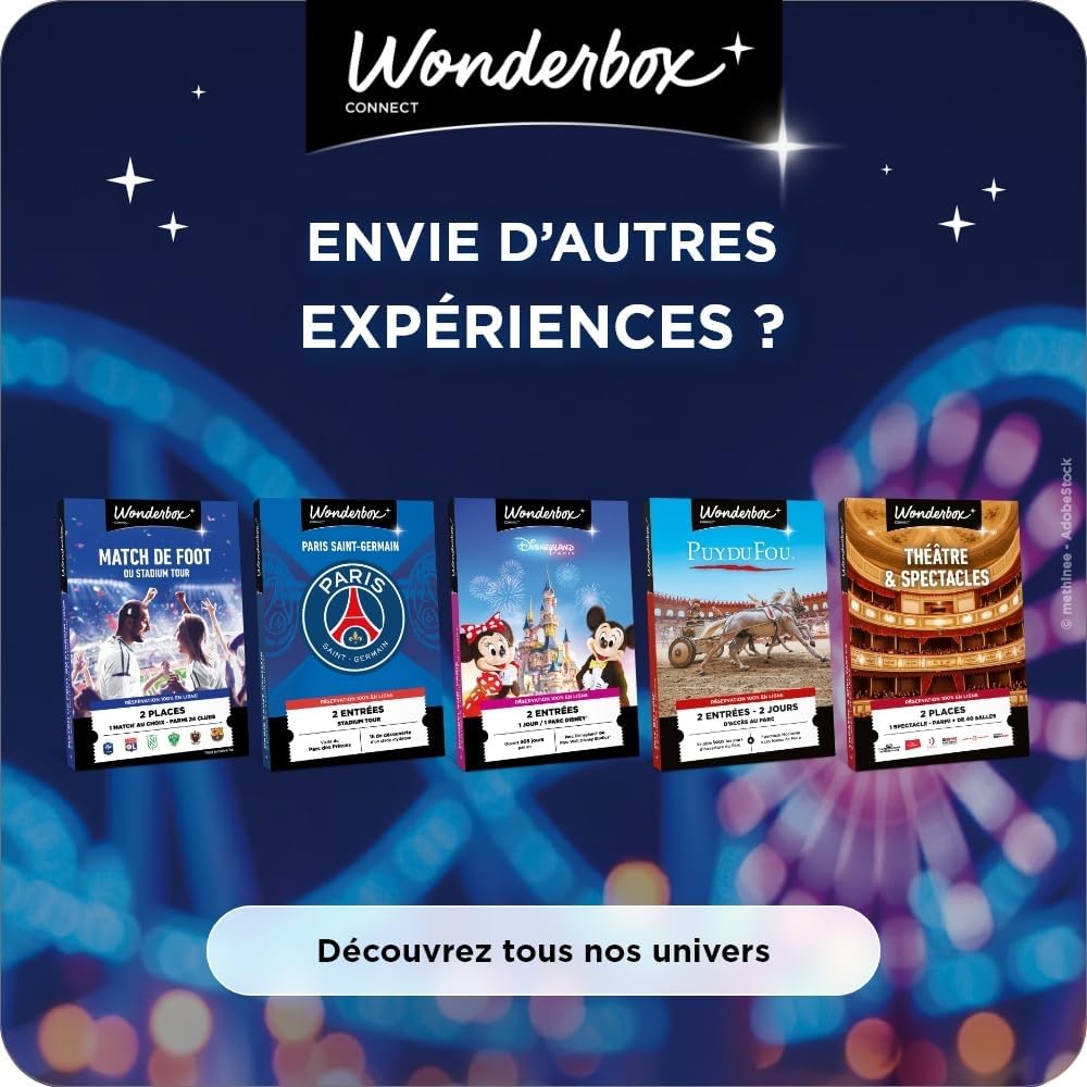 Wonderbox Connect – Disneyland Paris – Day in Duo 1 Disney Park – 2 Entries for 1 Day – Disneyland or Walt Disney Studios Park – Theme Park – 27 Months Validity | 2 admissions for 1 day - Disneyland Park or Walt Disney Studios - Validity 27 months