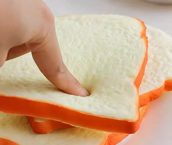 【3枚セット】食パン 食品サンプル リアル フェイクフード パン模型 トースト 撮影小物 ディスプレイ用 カフェ 店舗装飾 インテリア (3, ホワイト)