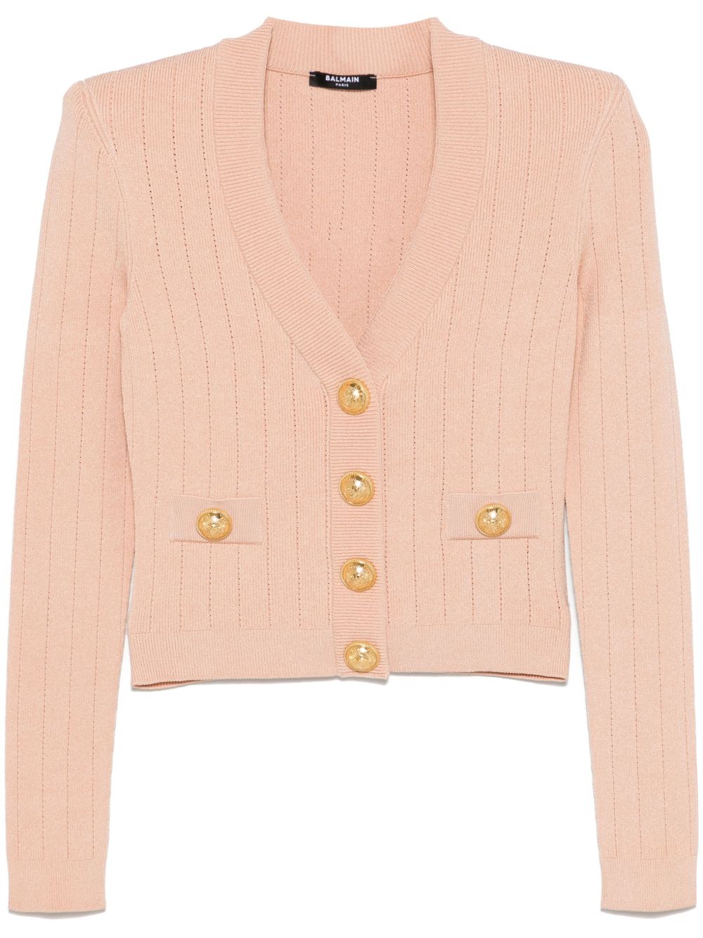 Balmainボタン付きVネックカーディガン - Image 5