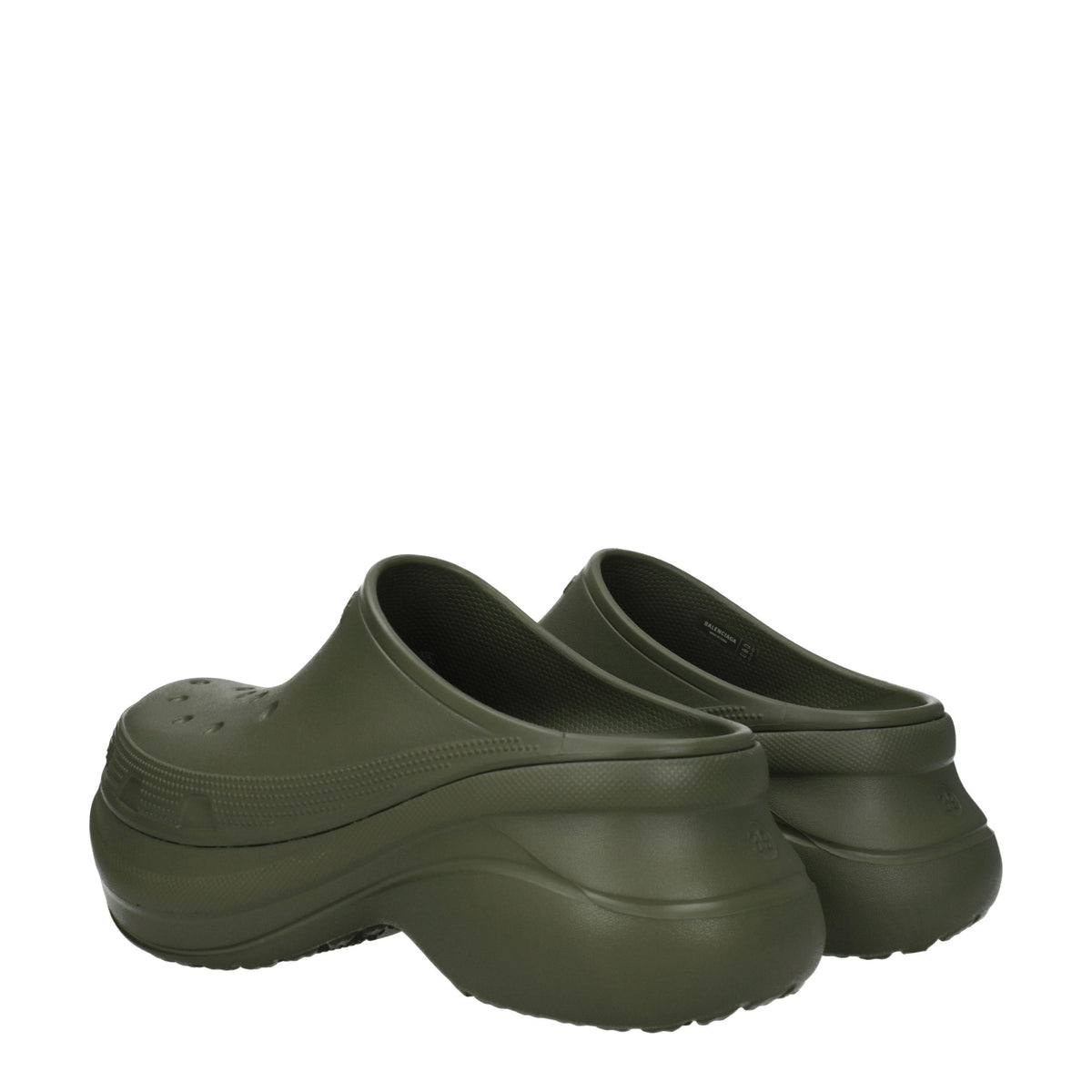 Balenciaga Balenciaga Slippers And Hooves Crocs Man Rubber Green/Persimmon - Image 5