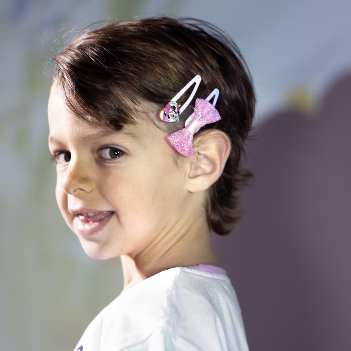 Minnie Mouse Pink Hair Clip - Ideal for Decorating Hairstyles - With Bow and Glitter - Original Product Designed in Spain