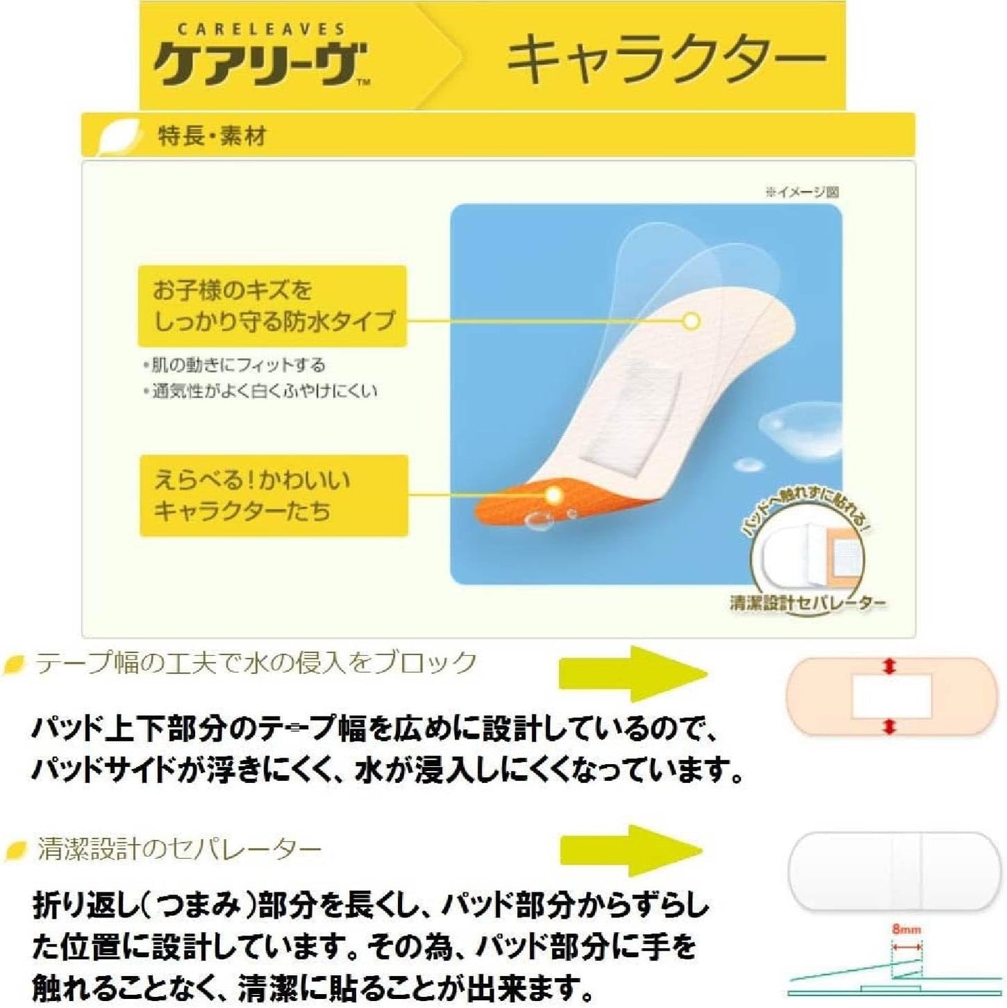 ニチバン 救急絆創膏 ケアリーヴ キャラクター ハローキティ ジュニアサイズ 21mm×58mm CLB16KT 防水 子供用 小さい