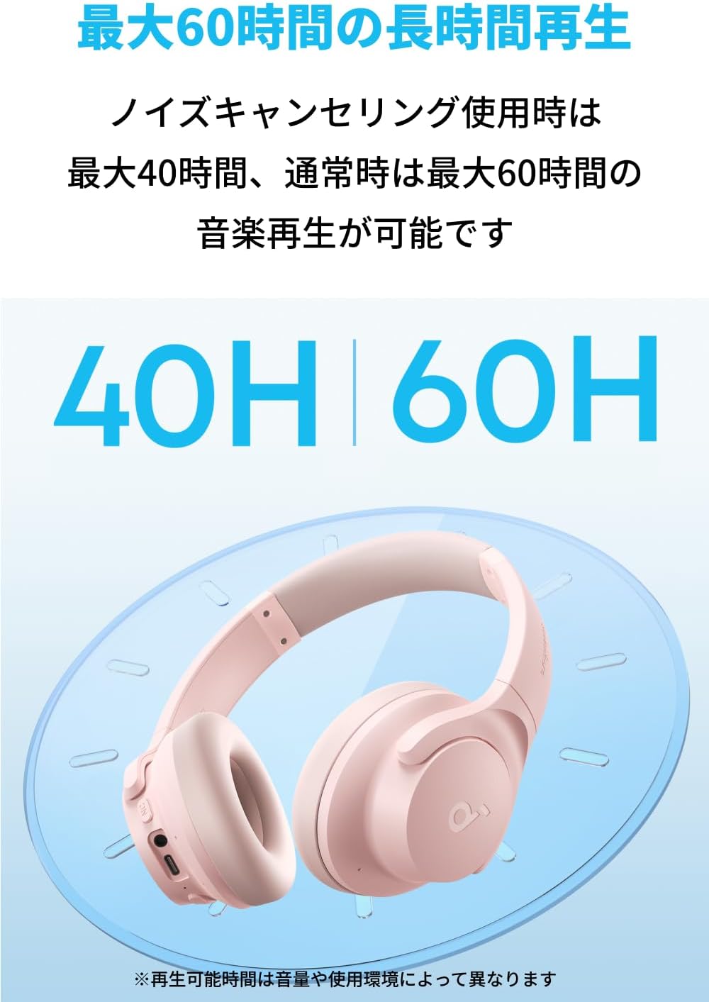 Anker Soundcore Q20i, Bluetooth 5.0 Wireless Headphones, Hybrid Active Noise Cancelling/Hi-Res Compatible (Wired) / Ambient Sound Mode/Deep Bass / Up to 60 Hours of Long Music Playback / Sound