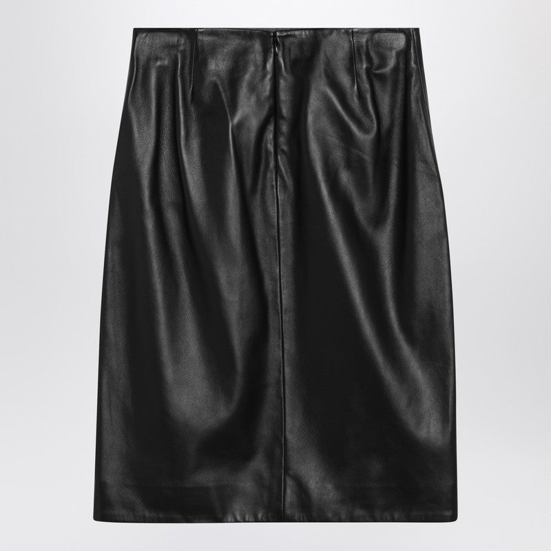 Loulou Loulou Studio Akare Black Leather Skirt - Image 5