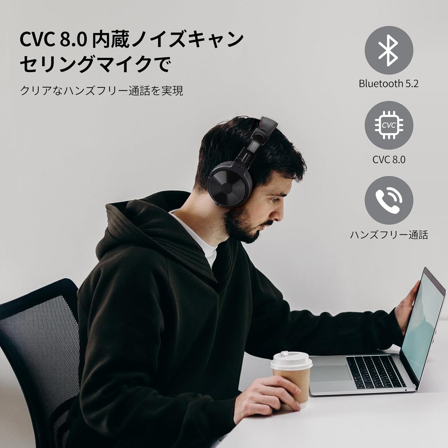 OneOdio Wireless Headphones with Up to 110 Hours Playback Bluetooth Over-Ear with Built-in Mic Foldable Wired/Wireless Compatible Headphones with Heavy Bass Multipoint Pairing Pro C