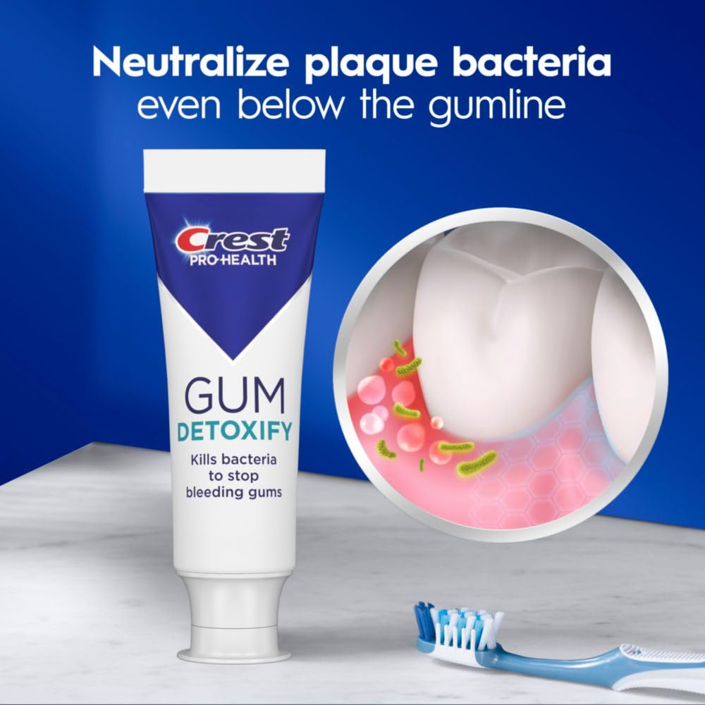 Pasta dental Crest Pro-Health Desintoxicación de las encías Deep Clean 4.8 onzas - Pasta de dientes anticaries, antibacteriana con flúor, clínicamente probada, protección de las encías y el esmalte