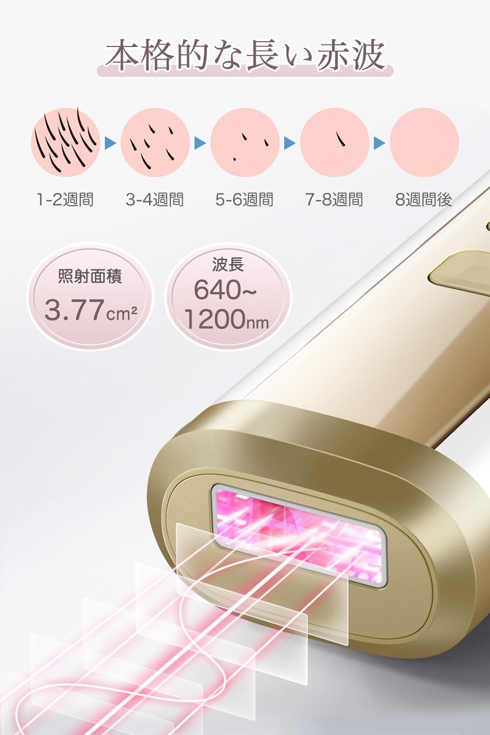 Hair Removal Device, VIO Compatible, Beard, Salon Quality, Cold Sensation, Men's, Women's, Unlimited Irradiation, Full Body Application, Light Beauty Device, Flash Type, Automatic Continuous Irradiation