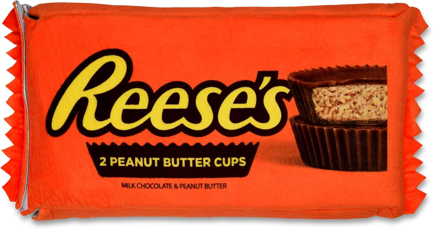 iscream Reese's Peanut Butter Cups Package Juego de Almohadas de 19" x 8.5" con Dos Tazas de Peluche