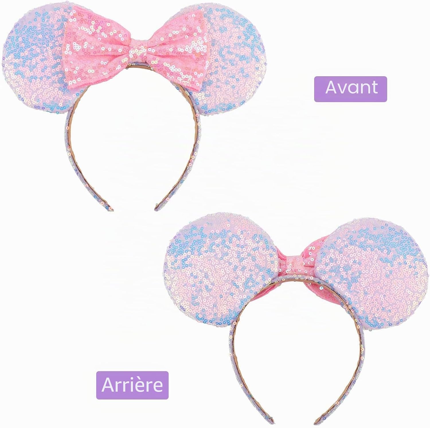 DRESHOW Mouse Ears Bow Headbands Sequins Party Decoration Cosplay Costume for Women