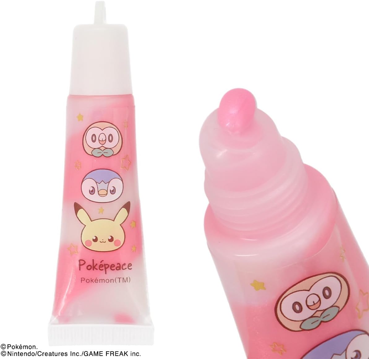 Shoibdo PK43618 Poképiece Lip Gloss with Charm, Pokemon PL, Strawberry Scent, Pochama with Rubber Charm