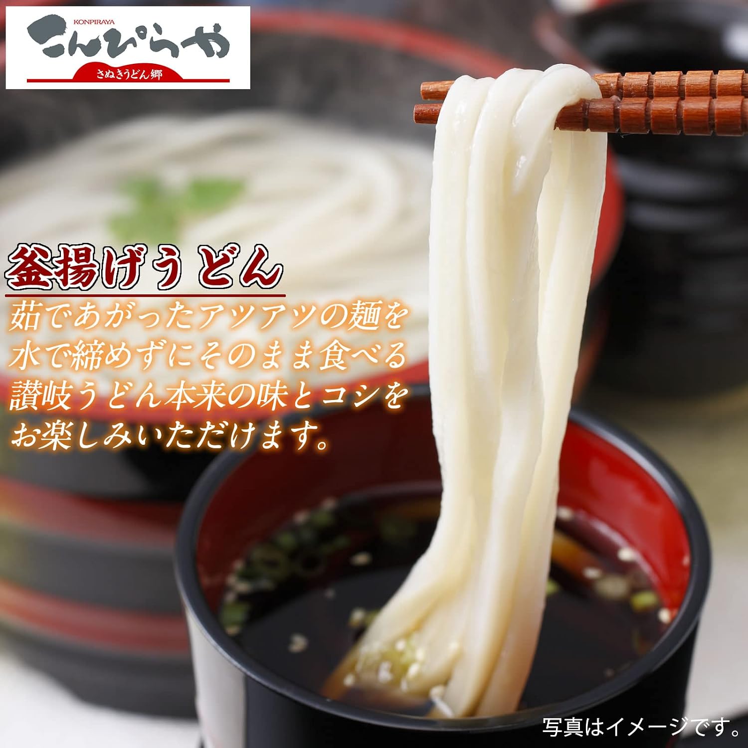 Sanuki Udon Brand Konpiraya - Authentic Sanuki Udon Economy Set - Semi-Fresh Noodles - Medium Noodles - Sanuki Noodle Revolution (240g x 6 bags)