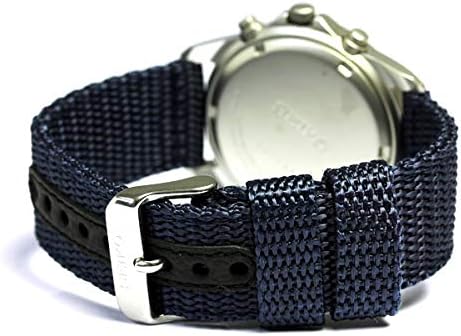 Navy Police Officer Self-Defense Officer Civil Servant SEIKO 100M Waterproof Chronograph Nylon Strap Watch for Men (SND377R SND399P SND379R) (SND379R)