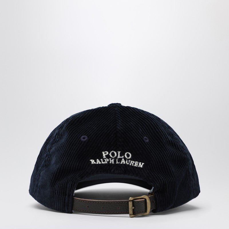 Polo ポロ ラルフローレン ネイビー ブルー コーデュロイ ベースボール キャップ - Image 5