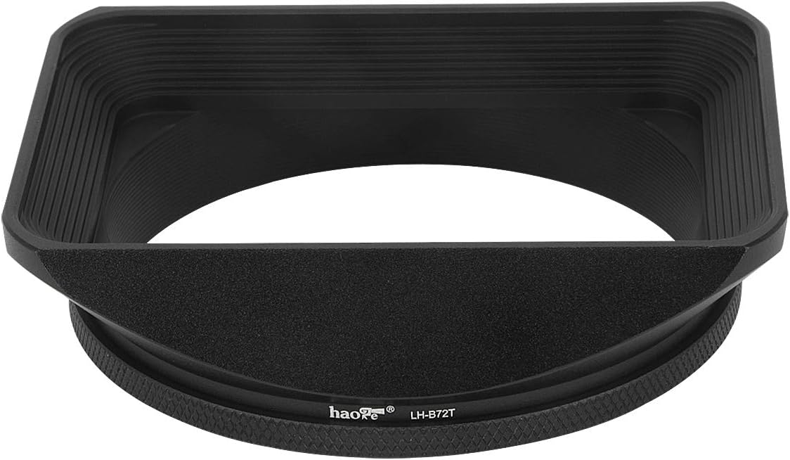 Haoge 72mm Square Metal Screw-in Mount Lens Hood Shade with Cap for Canon Nikon Sony Leica Leitz Carl Zeiss Voigtlander Nikkor Panasonic Fujifilm Olympus Lens and Other 72mm Filter Thread Lenses