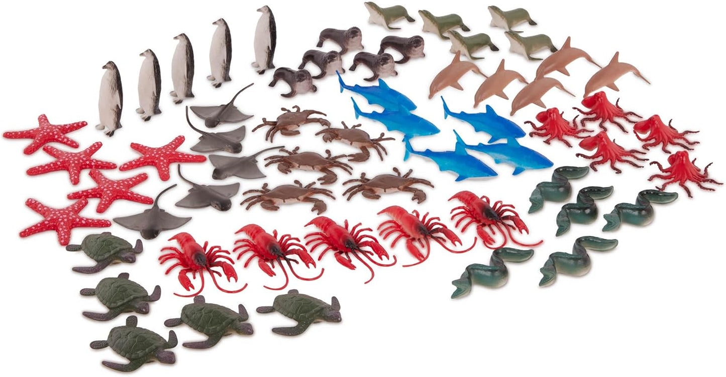 Terra Marine Life Sea Animal World Sea Creatures Figures 12 Types 60 Pieces Set Animal Toys Ages 3 Years Old and Up Authentic