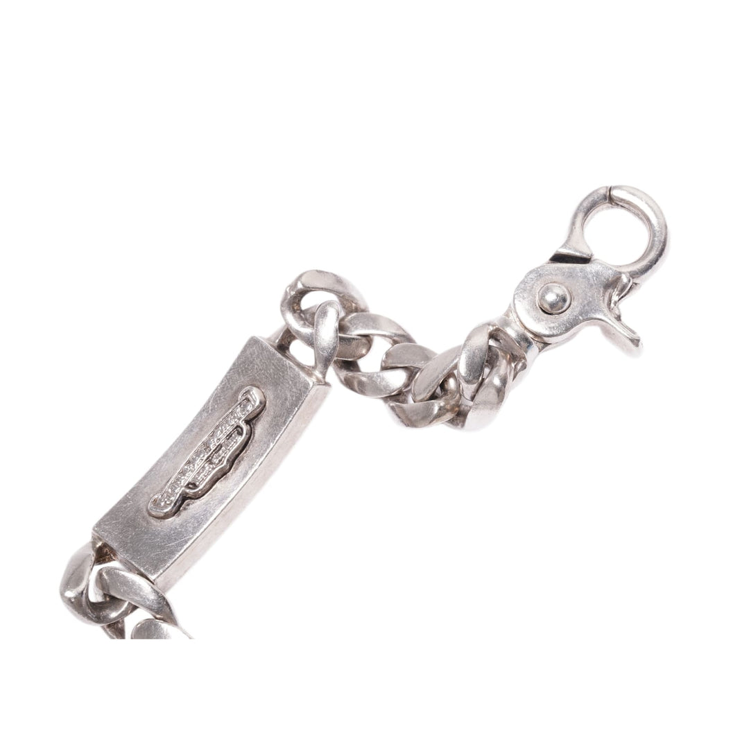 CHROME HEARTS 'BLUE SAPPHIRE' FLORAL ID CUBAN CLASP BRACELET