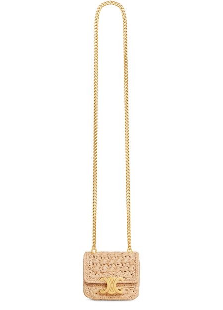 CELINE Mini chain Claude in raffia effect textile - Image 5