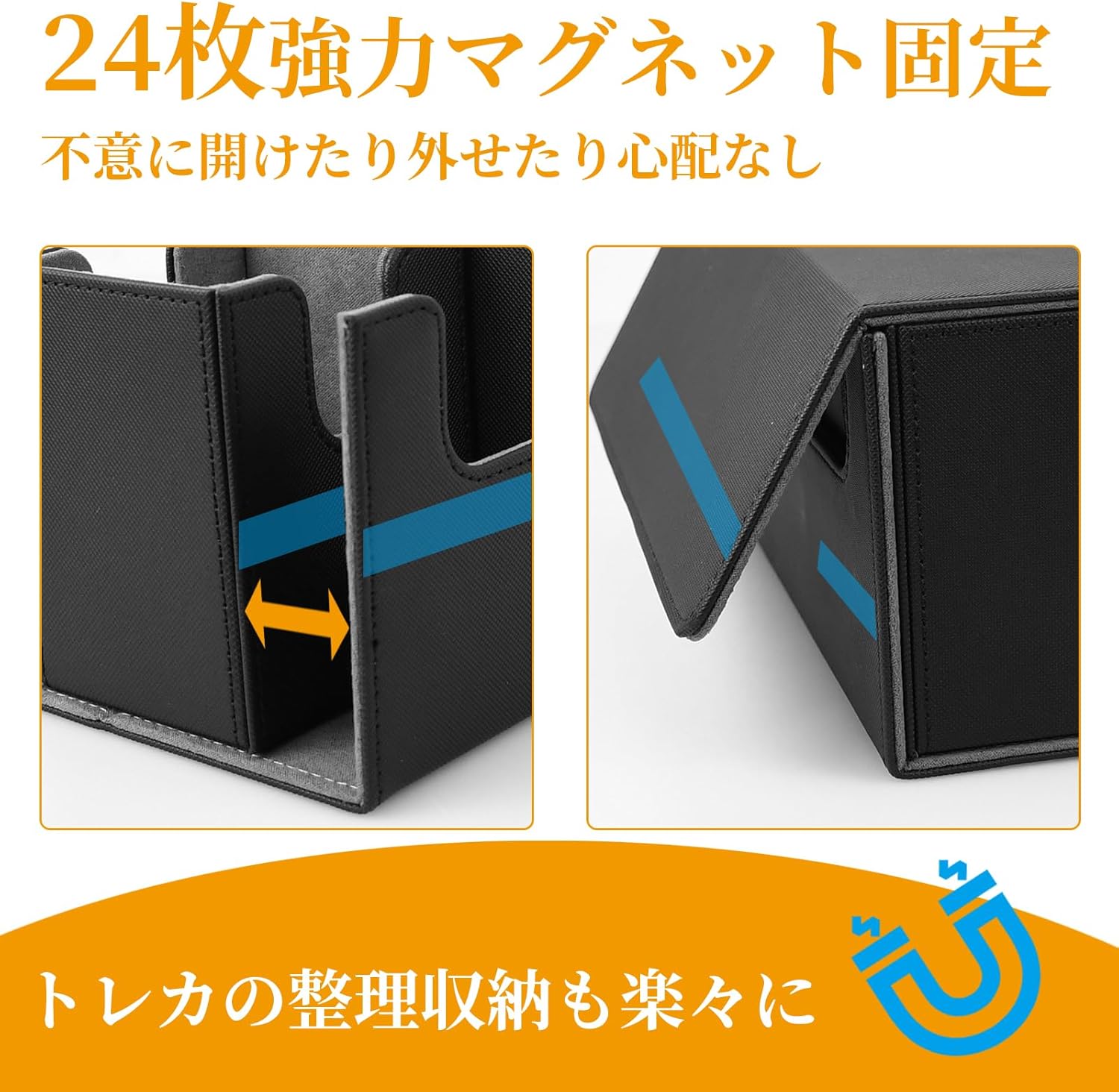 Athvcht Deck Case, Large Capacity, Leather Card Display Window, Holds 300 Cards, Magnetic Loader, Pokécards, Deck Case, 3 Sorting, Trading Card Case, Leather, Trading Card Holder, Compatible with