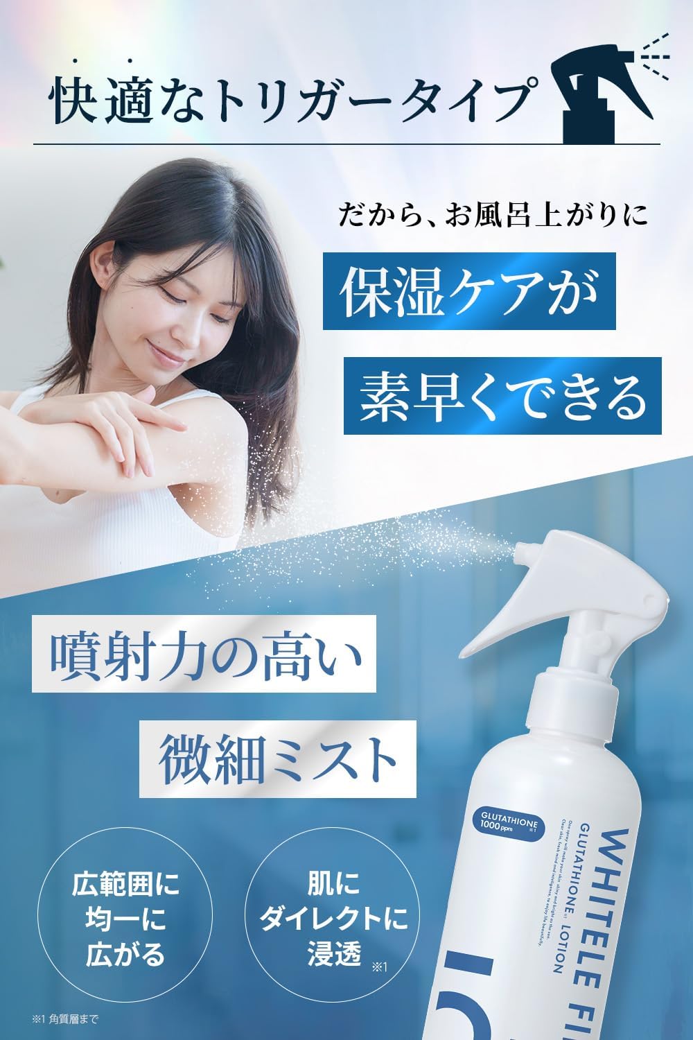 Glutathione Lotion, 10.1 fl oz (300 ml), Mist Type, Spray Bottle, Large Capacity, Glutathione, Niacinamide, Vitamin C Derivative, Aging Care, Whitening Care, Moisturizing, Dryness