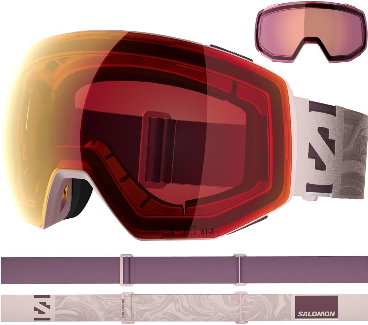 Salomon L47623500 Free Heavenly Pink/PR Ski Snowboard Goggles RADIUM PRIME SIGMA PHOTOCHROMIC +1 LENS (Radium Prime Sigma Photochromic Plus 1 Lens)