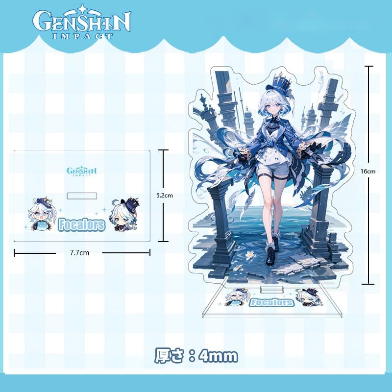 Genshin Impact Furina Goods Water God Lucky Bag Set Badge Acrylic Stand Wall Hanging Birthday Present Gift (Furina)