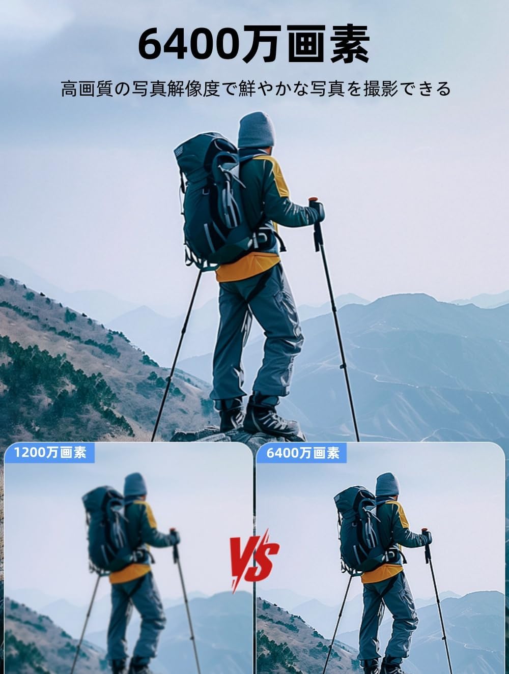 YULINJIA Ultra Small Digital Camera, 4K Mini Size, Digital Camera, Video Recording, 64 Megapixels, 64 GB Micro SD Card Included, 1.2 oz (30 g), 16 Million COMS Sensor, 1.54 Inch Large Screen, Multiple