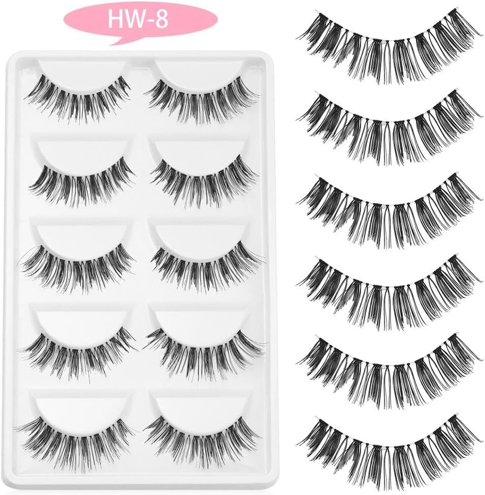 5 Pairs False Eyelashes, Ultra Thick, Stage Use, Cosmetic, Natural, Long Eyelash Extensions, Fake Eyelashes, Handmade, 3D
