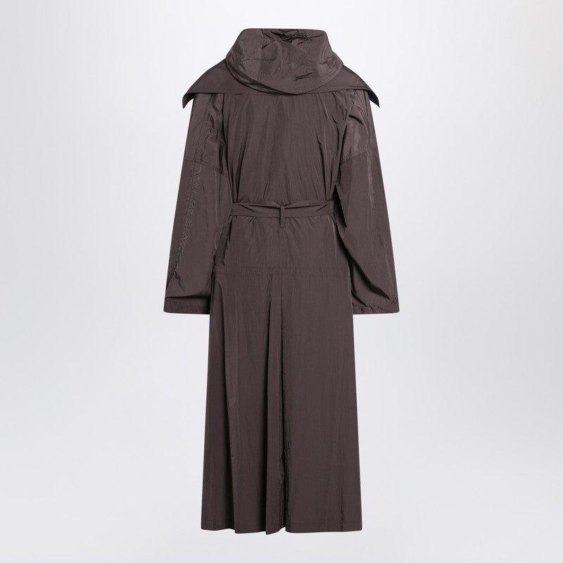 Sportmax スポーツマックス コーヒーカラー オーバーサイズ タフタ トレンチ コート - Image 5