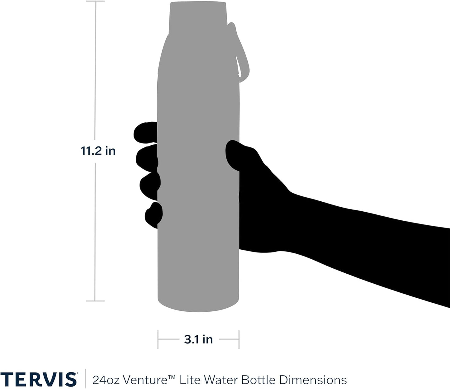 Tervis Venture Lite Disney - Vaso aislado de doble pared hecho en Estados Unidos, diseño Princess Paradise, mantiene las bebidas frías y calientes, botella para agua, 24 onzas, clásico