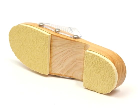 Women's Hita Geta Clogs, Transparent Band, Cedar Sandals, Clear Paint, Geta Clogs, Made in Japan, beige