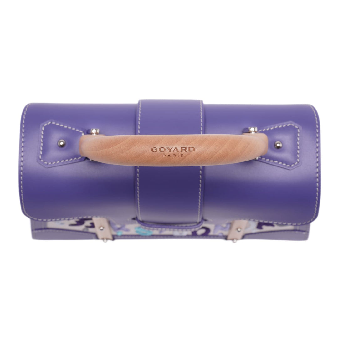 GOYARD SAIGON STRUCTURE 'EMBROIDERED BLUEBERRY PURPLE' NUMBERED MINI BAG