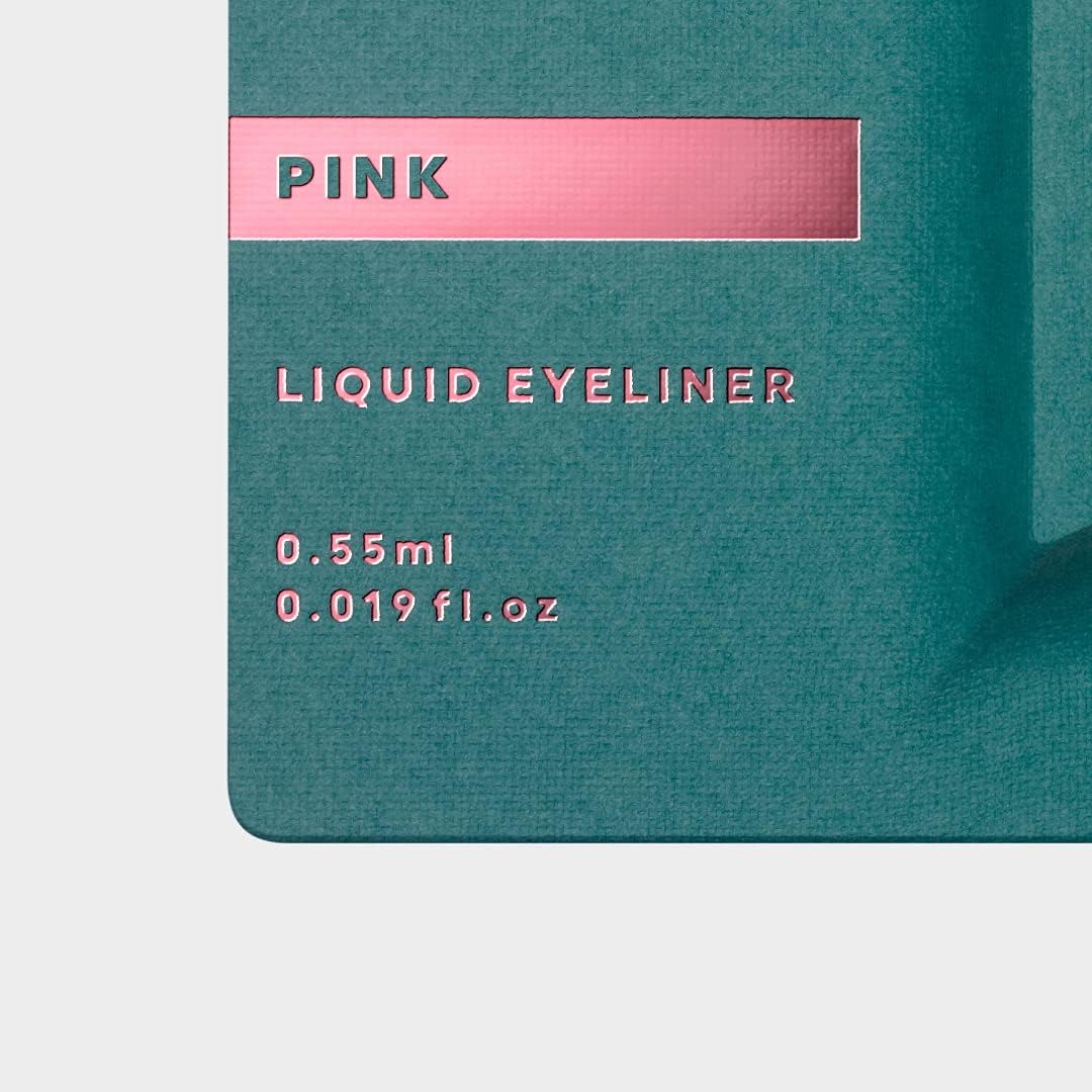 UZU By Flowfushi Eye Opening Liner, Liquid Eyeliner, Hot Water Removable, Alcohol Free, Hypoallergenic, Color: Pink