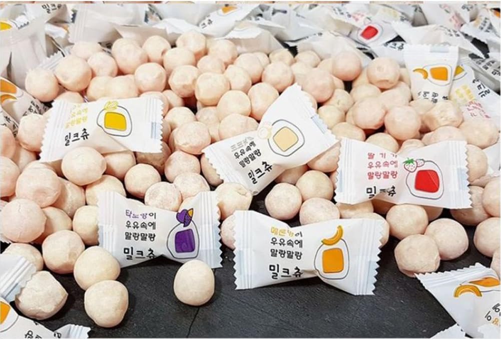 HAOLIYUAN Milk Chew Milk Chew 5 Flavors Mixed Candy 2.2 lbs (1 kg), Popular Snack, Fruit Scent, Korean Distribution Version (1 Piece)