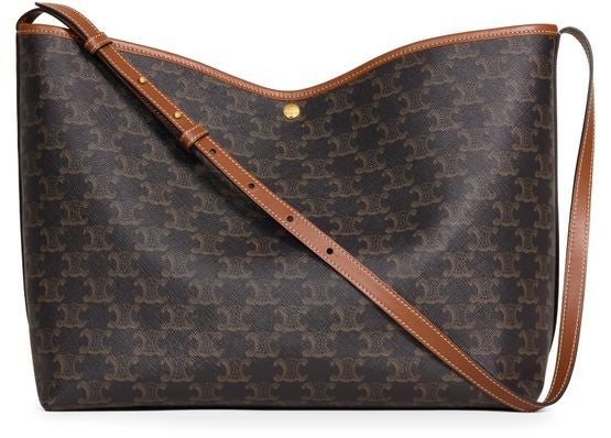 CELINE Soft shopper bag in Triomphe canvas and calfskin - Image 5