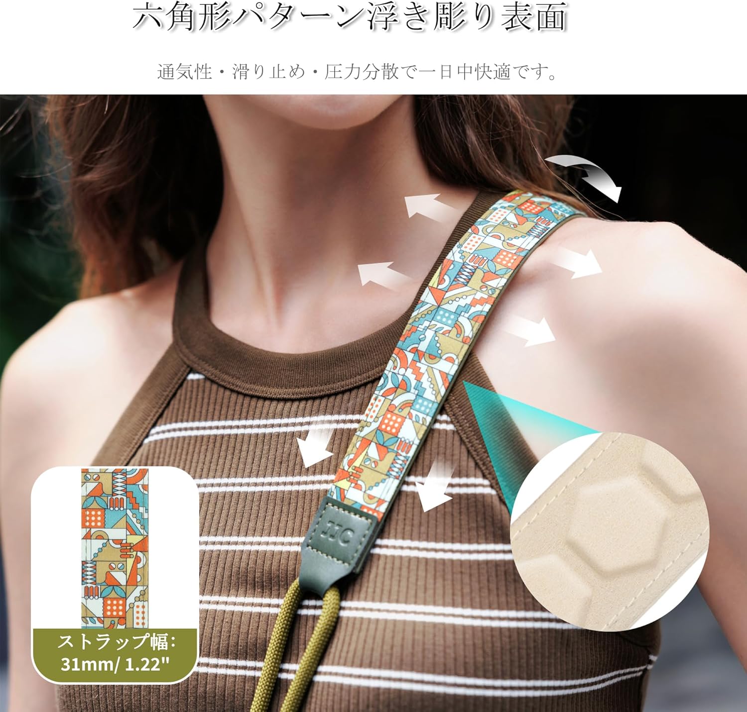 JJC Camera Strap PU Leather Camera Neck Strap Stylish Cute for Women Canon EOS R50V R50 R10 R100 Fujifilm X100VI X-T30 II Sony ZV-E10 Nikon Nikkor Z fc SLR Mirrorless Compact Camera Comfort